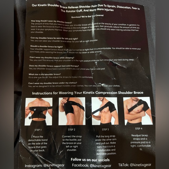 Kinetix Gear Black Compression Shoulder Braces - Picture 3 of 9